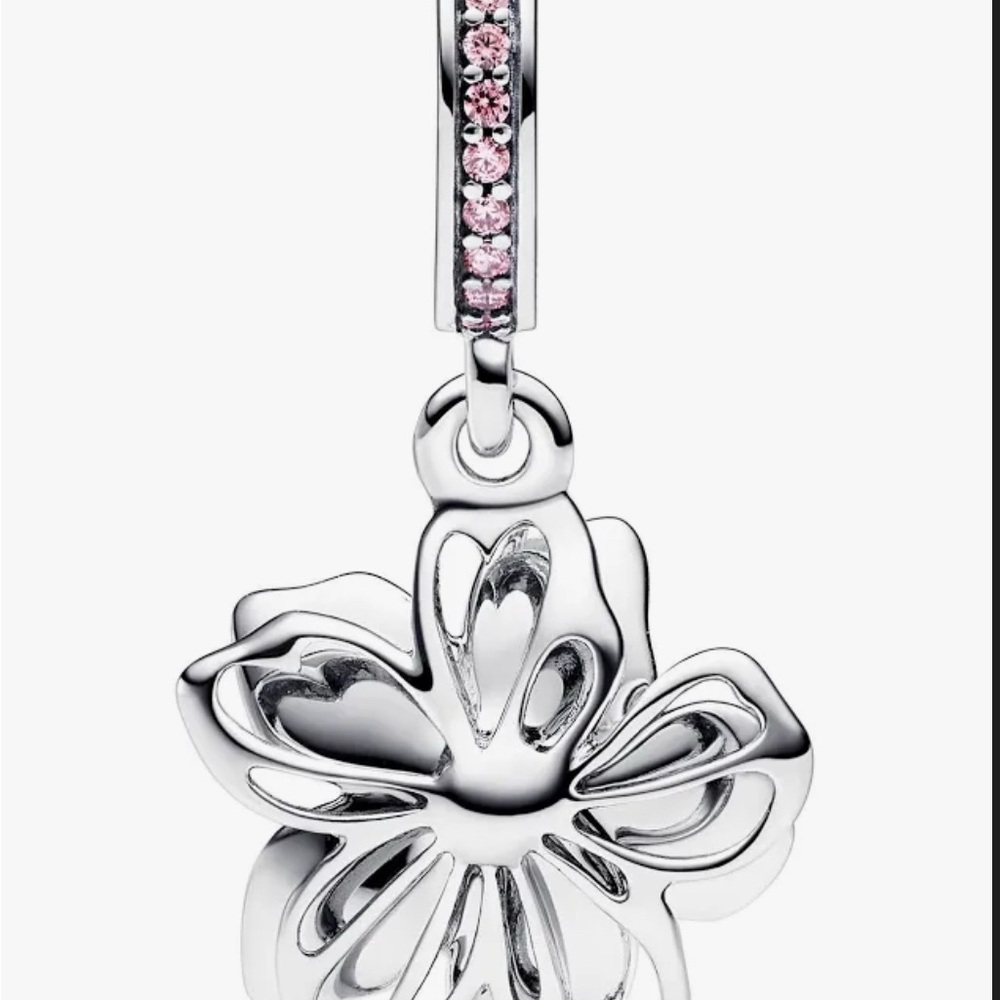 Pandora Silver and Pink dangle charm